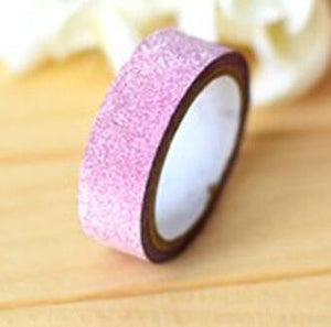 5M DIY Self-adhesive Silver Golden Glitter Washi Paper Tape Sticker Scrapbooking Wedding Birthday Party Home Decoration