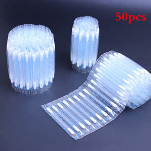 50pcs Medical Multifunction Disinfected Stick Make Up Wood Iodine Disposable Medical Double- Cotton Swab Portable Bar