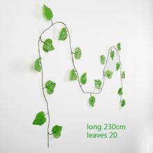 Load image into Gallery viewer, 230cm green silk artificial Hanging ivy leaf plants vines leaves 1Pcs diy For Home Bathroom Decoration Garden Party Decor