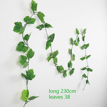 Load image into Gallery viewer, 230cm green silk artificial Hanging ivy leaf plants vines leaves 1Pcs diy For Home Bathroom Decoration Garden Party Decor