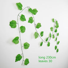 Load image into Gallery viewer, 230cm green silk artificial Hanging ivy leaf plants vines leaves 1Pcs diy For Home Bathroom Decoration Garden Party Decor