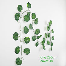 Load image into Gallery viewer, 230cm green silk artificial Hanging ivy leaf plants vines leaves 1Pcs diy For Home Bathroom Decoration Garden Party Decor