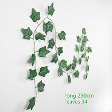 Load image into Gallery viewer, 230cm green silk artificial Hanging ivy leaf plants vines leaves 1Pcs diy For Home Bathroom Decoration Garden Party Decor