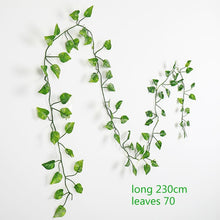 Load image into Gallery viewer, 230cm green silk artificial Hanging ivy leaf plants vines leaves 1Pcs diy For Home Bathroom Decoration Garden Party Decor