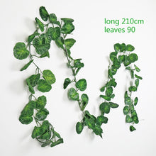 Load image into Gallery viewer, 230cm green silk artificial Hanging ivy leaf plants vines leaves 1Pcs diy For Home Bathroom Decoration Garden Party Decor