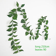Load image into Gallery viewer, 230cm green silk artificial Hanging ivy leaf plants vines leaves 1Pcs diy For Home Bathroom Decoration Garden Party Decor