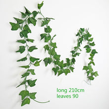 Load image into Gallery viewer, 230cm green silk artificial Hanging ivy leaf plants vines leaves 1Pcs diy For Home Bathroom Decoration Garden Party Decor
