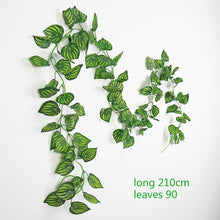 Load image into Gallery viewer, 230cm green silk artificial Hanging ivy leaf plants vines leaves 1Pcs diy For Home Bathroom Decoration Garden Party Decor