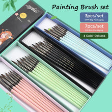 Load image into Gallery viewer, Professional Macaron 3/7Pcs Wood Hand Round Brush set Squirrel Hair Art Painting Brushes for Artist Watercolor Gouache Supplies