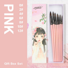 Load image into Gallery viewer, Professional Macaron 3/7Pcs Wood Hand Round Brush set Squirrel Hair Art Painting Brushes for Artist Watercolor Gouache Supplies
