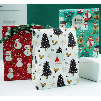 6PCS/Set Mix Types Candy Gift Bags Snowman Merry Christmas Guests Snowflakes Packaging Gifts Boxes Christmas Party Gift Decor