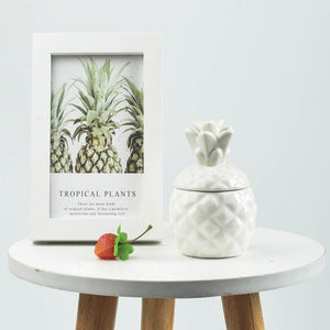 Ceramic Pineapple Storage Tank Candle Container Sugar Jar Piggy Bank Seal Pot with Dustproof Cover Home Decor Gift