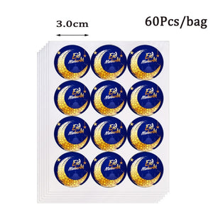 1Set Eid Mubarak Balloons Paper Banner Gift Sticker Boxes Happy Ramadan Mubarak Decoration Muslim Hijab Festival Party Supplies