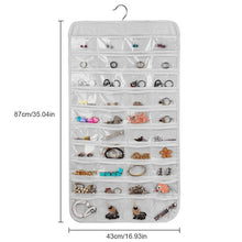 Load image into Gallery viewer, 80 Pockets Double Sided Hanging Jewelry Display Organizer Storage Bag