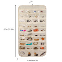 Load image into Gallery viewer, 80 Pockets Double Sided Hanging Jewelry Display Organizer Storage Bag