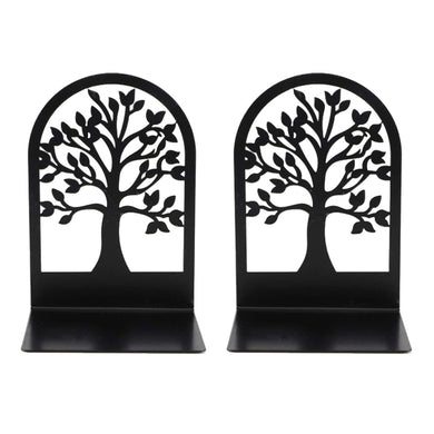 (US) 1 Pair Tree of Life Metal Bookend Non-Slip Book Stopper for Office Home Decoration