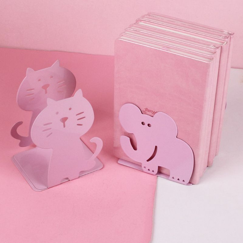 2pcs Cartoon Animal Bookends Book Stand Support Desktop Office Magazine Organizer Rack Shelf Holder