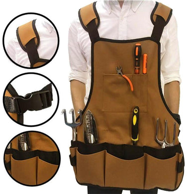 Garden BBQ Tool Bag Adjustable Strap Storage Multi-Pockets Pouch Electrician Apron