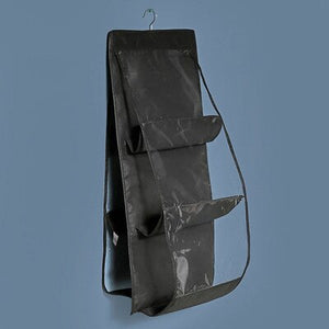 6/8 Pocket Hanging Handbag Organizer for Wardrobe Closet Transparent Storage Bag