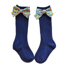 Load image into Gallery viewer, 0-5 Years Toddlers Girls Socks Flower Bows Knee High Long Soft Cotton Baby Socks Stripped Children Socks Princess Style