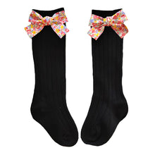 Load image into Gallery viewer, 0-5 Years Toddlers Girls Socks Flower Bows Knee High Long Soft Cotton Baby Socks Stripped Children Socks Princess Style