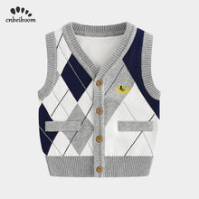 Load image into Gallery viewer, Children&#39;s warm vest cotton boys vest 2021 new spring winter vest shoulder knit cardigan baby sweater Waistcoats fashion clothes