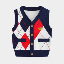 Load image into Gallery viewer, Children&#39;s warm vest cotton boys vest 2021 new spring winter vest shoulder knit cardigan baby sweater Waistcoats fashion clothes