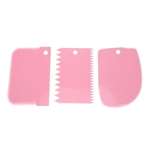 3PCS/Lot Cream Scraper Irregular Teeth Edge DIY Scraper Cake Decorating Fondant Pastry Cutters Baking Spatulas Tools