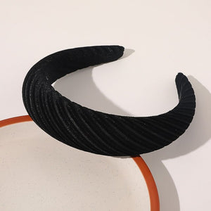 2019 Chic Pearl Beads Thick Velvet Women Wide Headband Hair Accessories Sponge Head Hoop Turban Female Korean Stretch Hair Bands