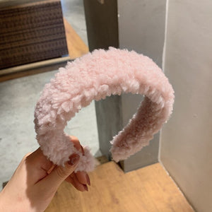 2019 Chic Pearl Beads Thick Velvet Women Wide Headband Hair Accessories Sponge Head Hoop Turban Female Korean Stretch Hair Bands