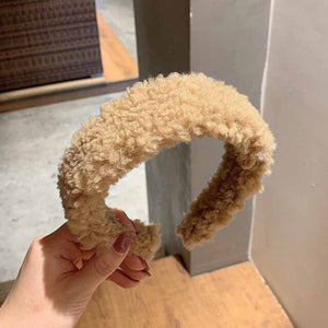 2019 Chic Pearl Beads Thick Velvet Women Wide Headband Hair Accessories Sponge Head Hoop Turban Female Korean Stretch Hair Bands