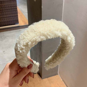 2019 Chic Pearl Beads Thick Velvet Women Wide Headband Hair Accessories Sponge Head Hoop Turban Female Korean Stretch Hair Bands