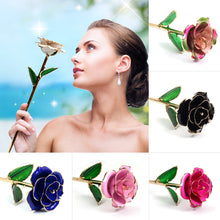 Load image into Gallery viewer, 24k Gold Dipped Rose Flower Artificial Flowers Eternal Rose with Stand Forever Love In Box Birthday Gift for Girls