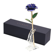 Load image into Gallery viewer, 24k Gold Dipped Rose Flower Artificial Flowers Eternal Rose with Stand Forever Love In Box Birthday Gift for Girls