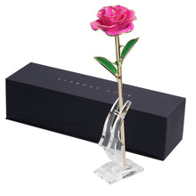 Load image into Gallery viewer, 24k Gold Dipped Rose Flower Artificial Flowers Eternal Rose with Stand Forever Love In Box Birthday Gift for Girls