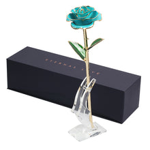 Load image into Gallery viewer, 24k Gold Dipped Rose Flower Artificial Flowers Eternal Rose with Stand Forever Love In Box Birthday Gift for Girls