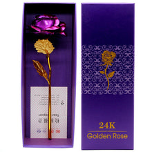 Load image into Gallery viewer, 24k Gold Dipped Rose Flower Artificial Flowers Eternal Rose with Stand Forever Love In Box Birthday Gift for Girls