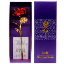Load image into Gallery viewer, 24k Gold Dipped Rose Flower Artificial Flowers Eternal Rose with Stand Forever Love In Box Birthday Gift for Girls
