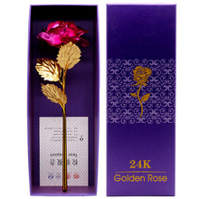 Load image into Gallery viewer, 24k Gold Dipped Rose Flower Artificial Flowers Eternal Rose with Stand Forever Love In Box Birthday Gift for Girls