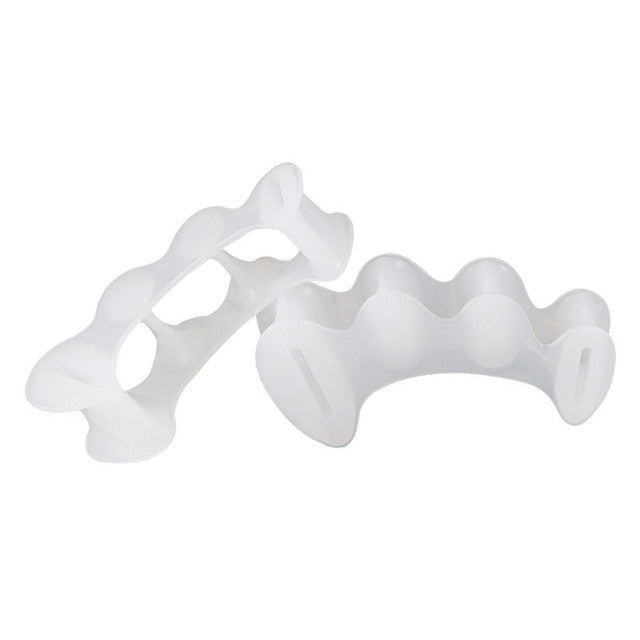 1 pair Hammer Toe Treatment Silicone Three Holes Hallux Valgus Toe Separator Corrector