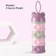 Load image into Gallery viewer, 3 Or 4-layers Bear Style Portable Baby Food Storage Box Essential Cereal Cartoon Infant Milk Powder Box Toddle Snacks Container