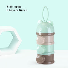 Load image into Gallery viewer, 3 Or 4-layers Bear Style Portable Baby Food Storage Box Essential Cereal Cartoon Infant Milk Powder Box Toddle Snacks Container
