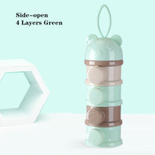 Load image into Gallery viewer, 3 Or 4-layers Bear Style Portable Baby Food Storage Box Essential Cereal Cartoon Infant Milk Powder Box Toddle Snacks Container