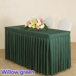 20 Colours Wedding Table Cloth Cover With Skirt Swag Ruffle Style Linen Party Hotel Meeting Banquet Show Decoration
