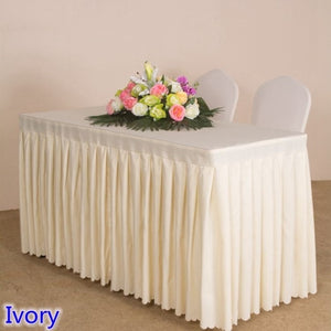 20 Colours Wedding Table Cloth Cover With Skirt Swag Ruffle Style Linen Party Hotel Meeting Banquet Show Decoration