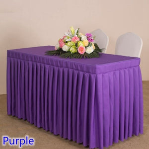 20 Colours Wedding Table Cloth Cover With Skirt Swag Ruffle Style Linen Party Hotel Meeting Banquet Show Decoration