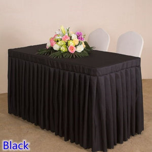 20 Colours Wedding Table Cloth Cover With Skirt Swag Ruffle Style Linen Party Hotel Meeting Banquet Show Decoration