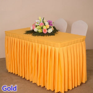 20 Colours Wedding Table Cloth Cover With Skirt Swag Ruffle Style Linen Party Hotel Meeting Banquet Show Decoration