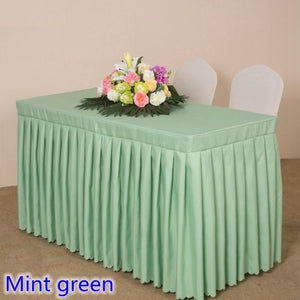 20 Colours Wedding Table Cloth Cover With Skirt Swag Ruffle Style Linen Party Hotel Meeting Banquet Show Decoration