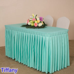 20 Colours Wedding Table Cloth Cover With Skirt Swag Ruffle Style Linen Party Hotel Meeting Banquet Show Decoration